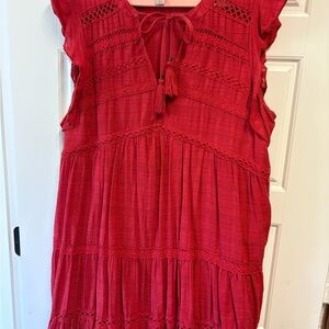 Knox Rose Crimson Lace Midi Dress